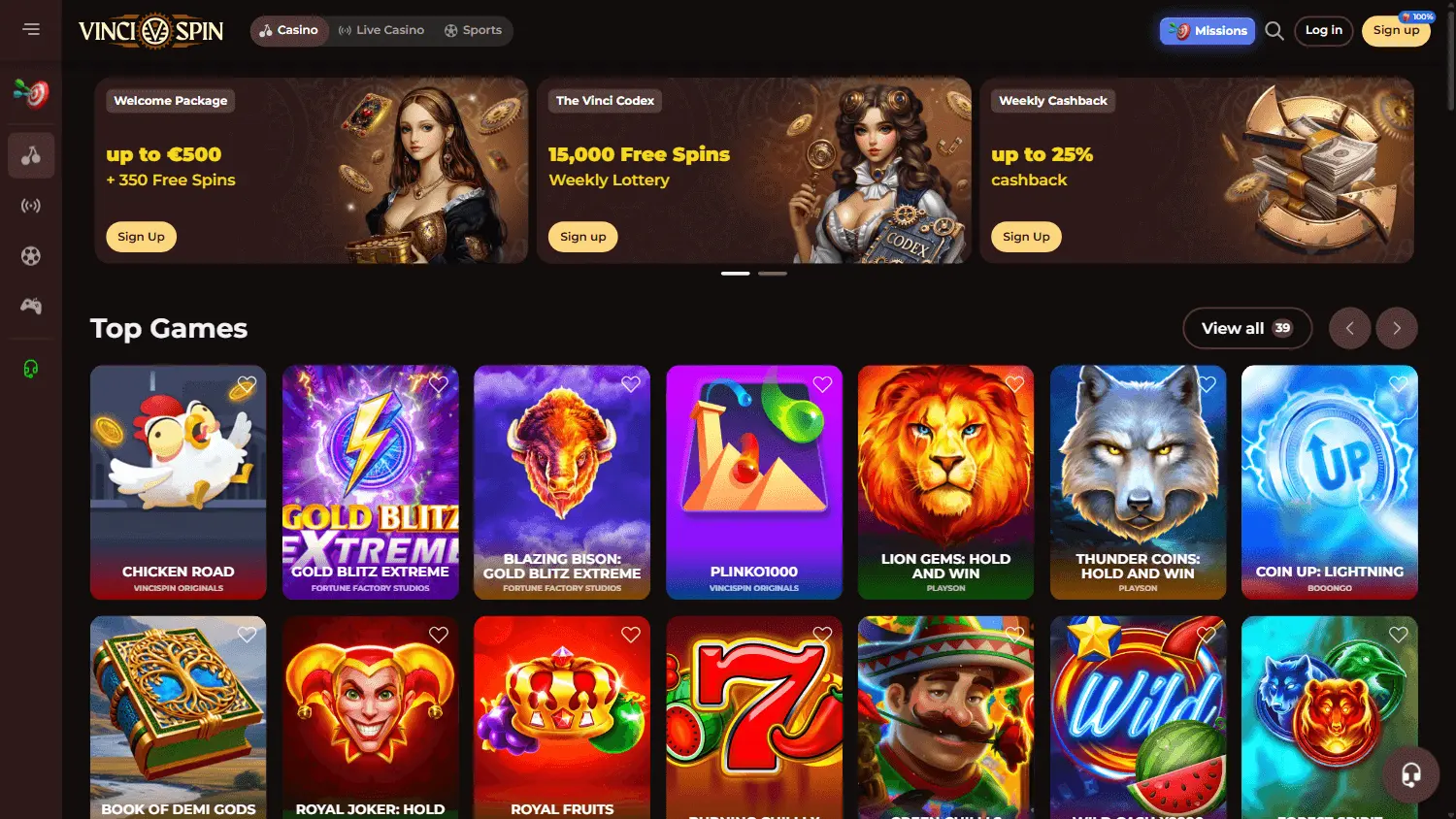 Análise do Vincispin Casino 2025